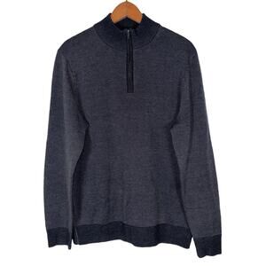 Charles Tyrwhitt Pure Merino Quarter Zip Sweater in Gray    Size: M